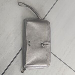 The Sak Silver Wristlet Clutch